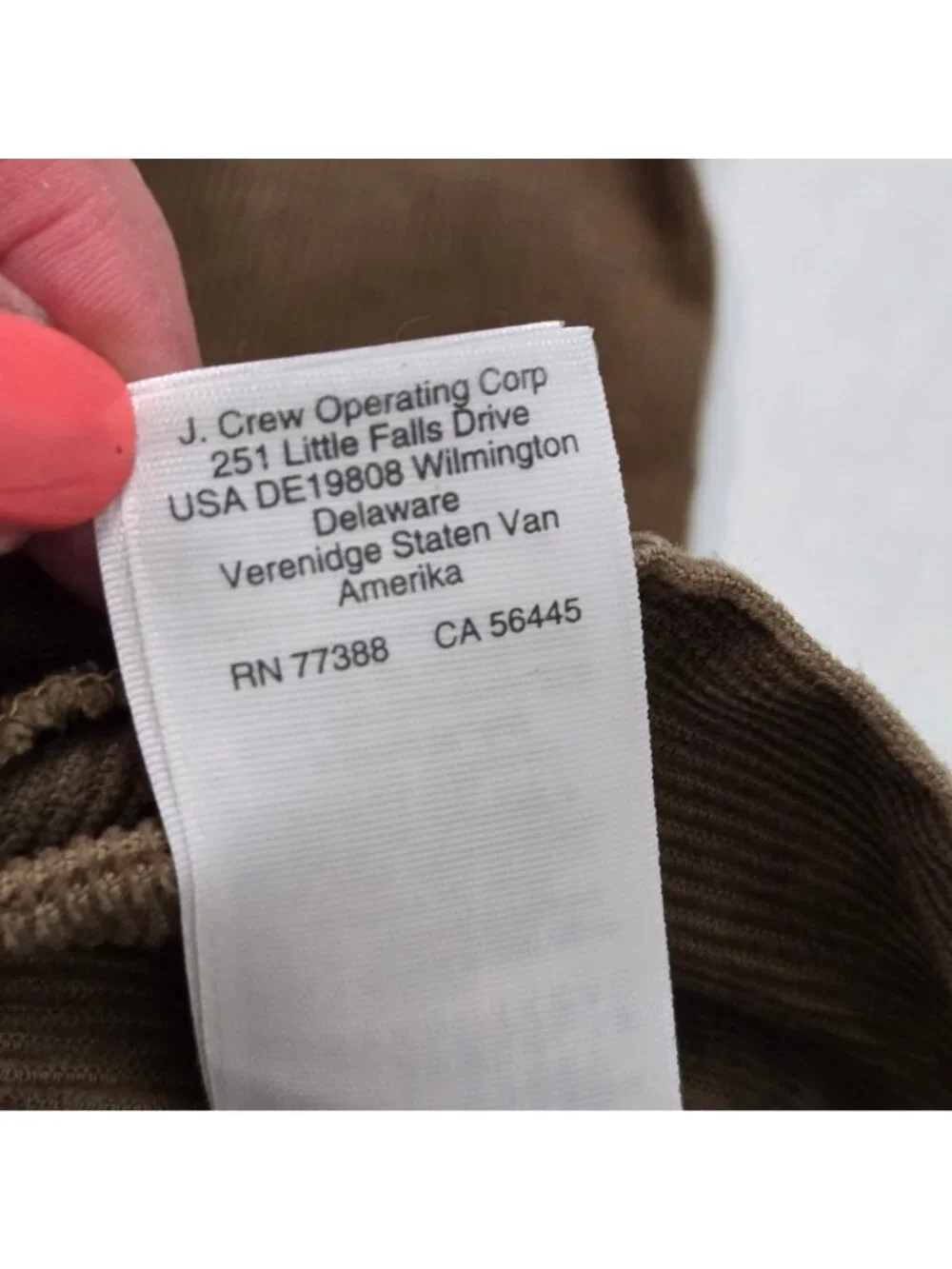 J. Crew 484 Corduroy Men's Size 29 x 30 Slim Straight Pants Oak Tan